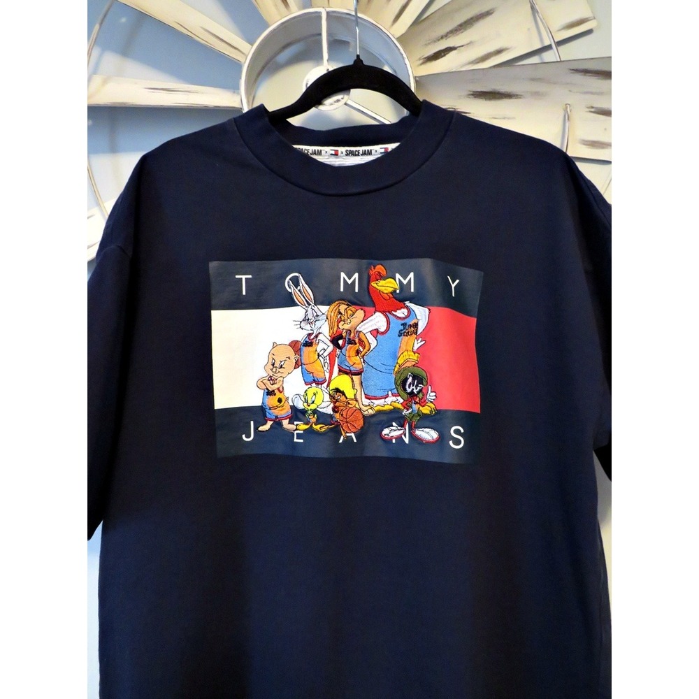 Tommy Jeans‎ Space Jam Embroidered Graphic Tee Looney Tunes Shirt Men's XL